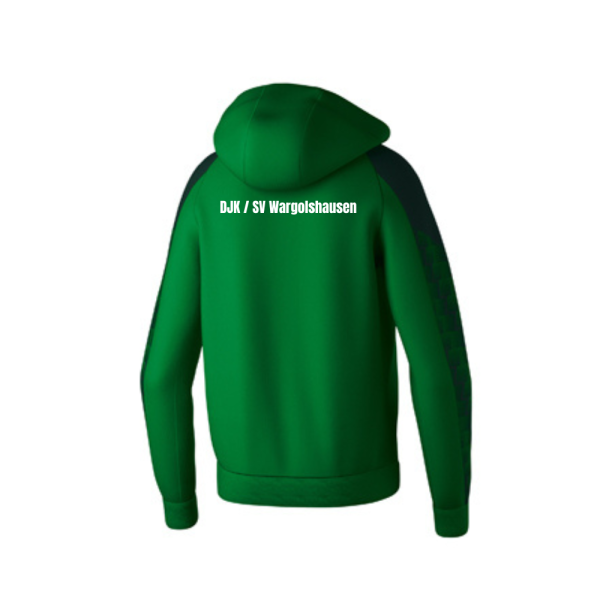 Trainingsjacke Kapuze grün mit Logos und Initialen