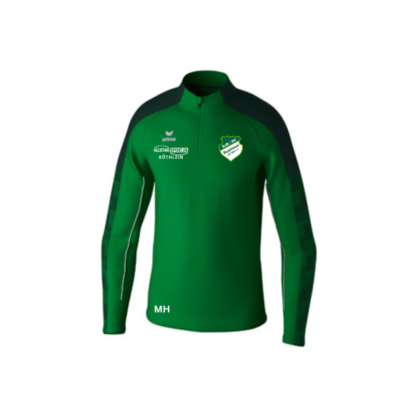 Kapuzensweat grün mit Logos und Initialen