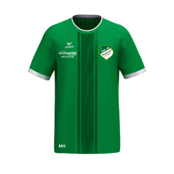 Trikot grün mit Logos und Initialen